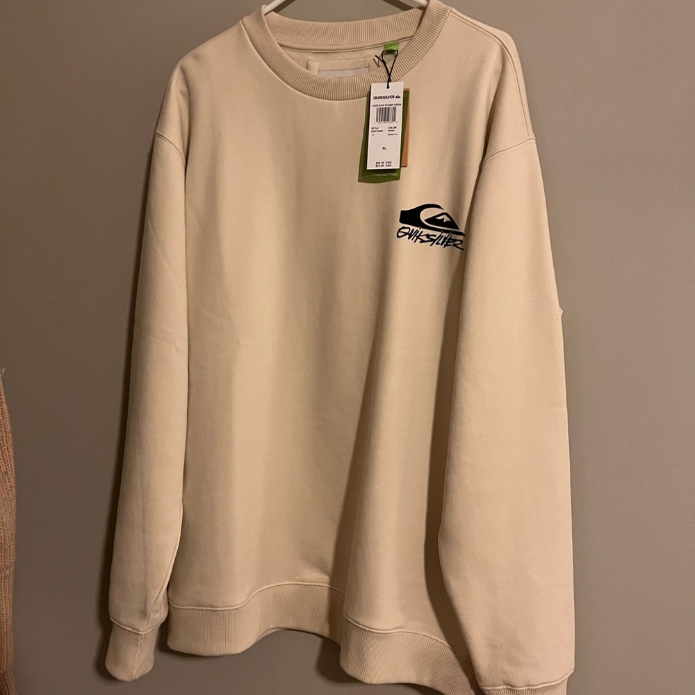 Quicksilver cream sweatshirt crew neck